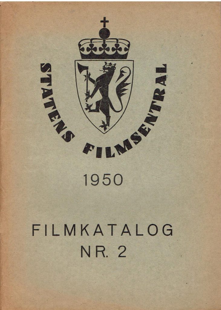 Omslag: Statens Filmsentral, filmkatalog nr. 2 (hft)