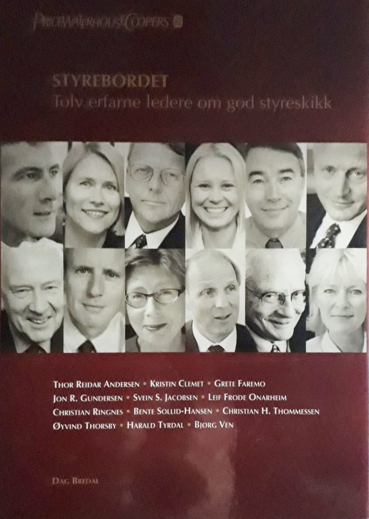 Omslag: Styrebordet – Tolv erfarne ledere om god styreskikk