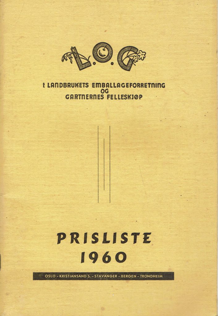 Omslag: L.O.G. – Prisliste 1960 (hft)